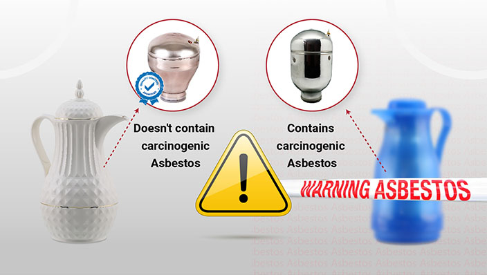 Rose Thermos | black points in the thermos glass which indicates the existence of asbestos
